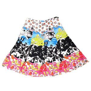 ETCETERA A-line Cityscape Retro Fare Mini Skirt Multicolor Sz 4 NWOT